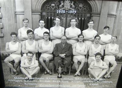 cc01158 1958 2nd cuppers.jpg; cc01158; 1958 - 1959 Christ's Athletics team; Photograph